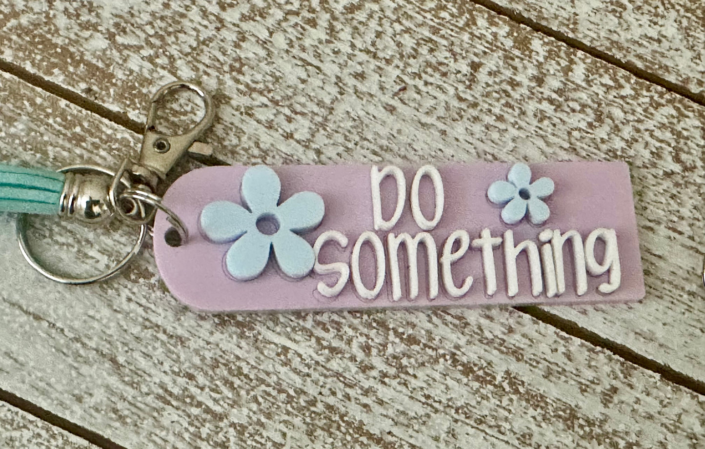 DO SOMETHING 3D Keychain Pastels