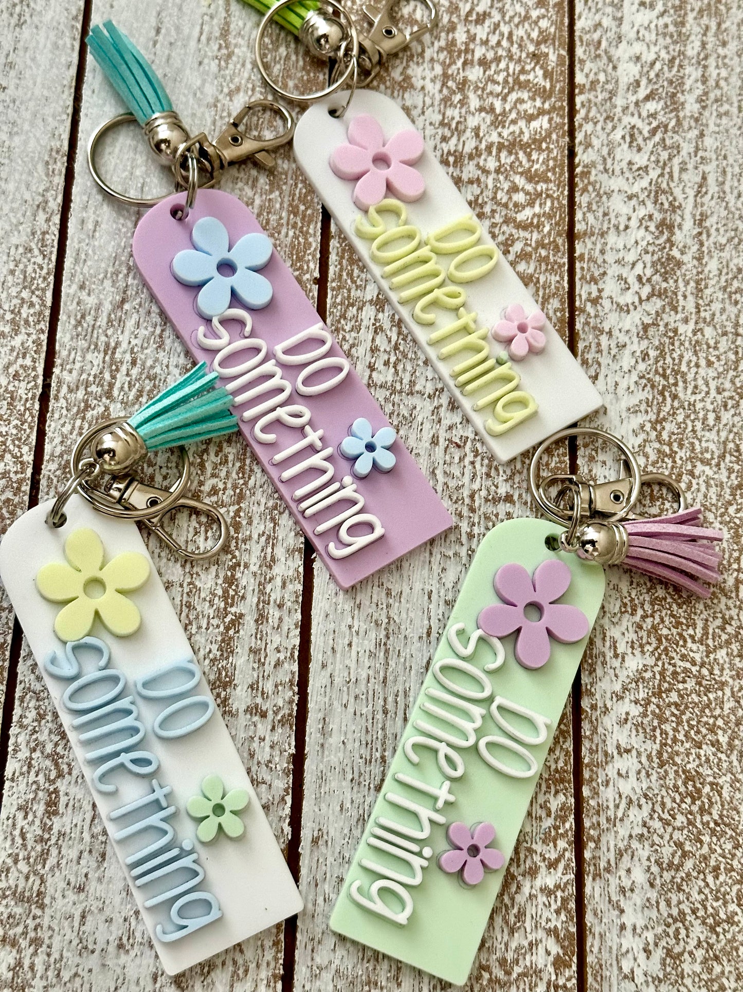 DO SOMETHING 3D Keychain Pastels