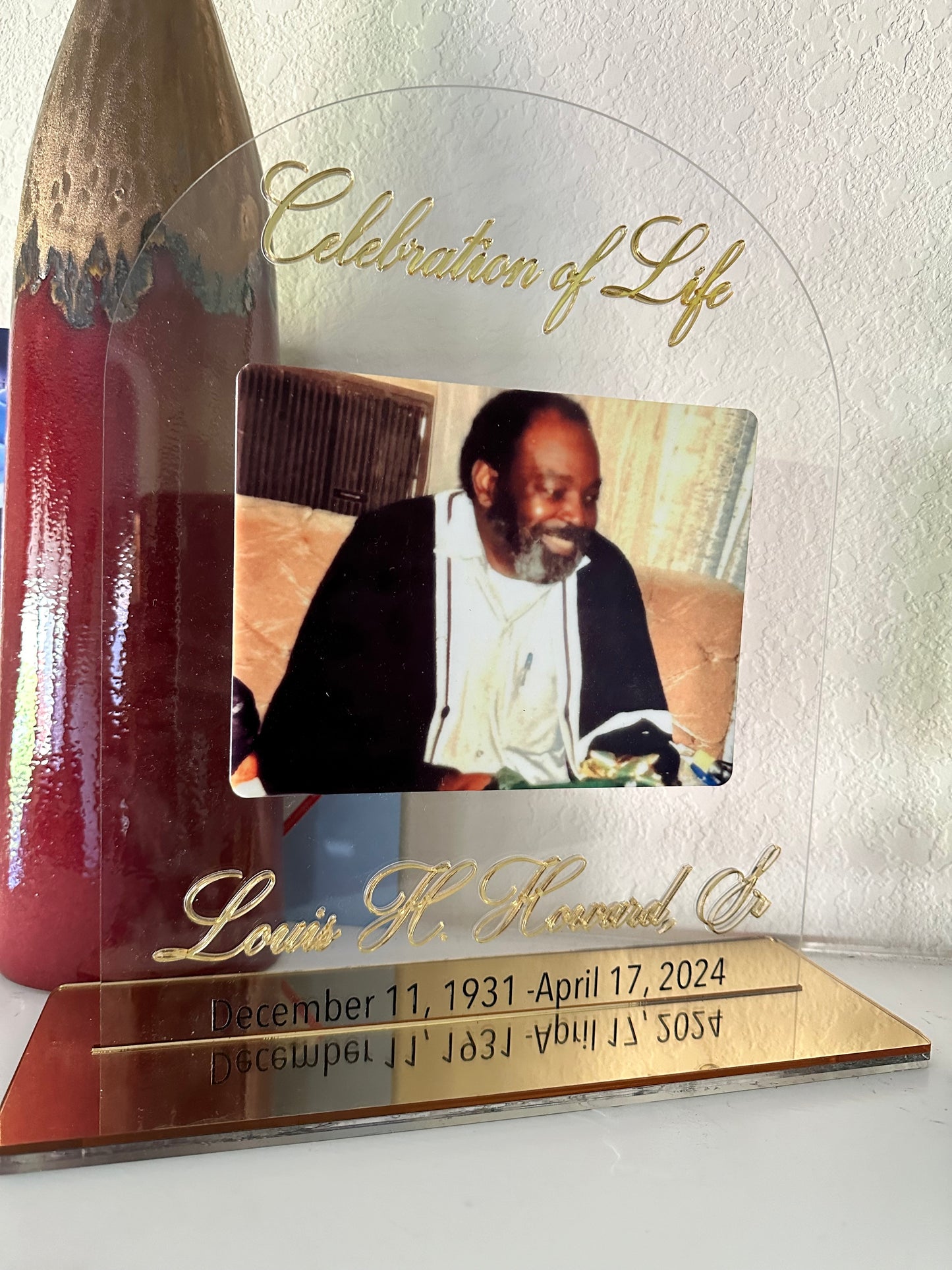 Table Top Memorial Sign Customized Celebration of Life