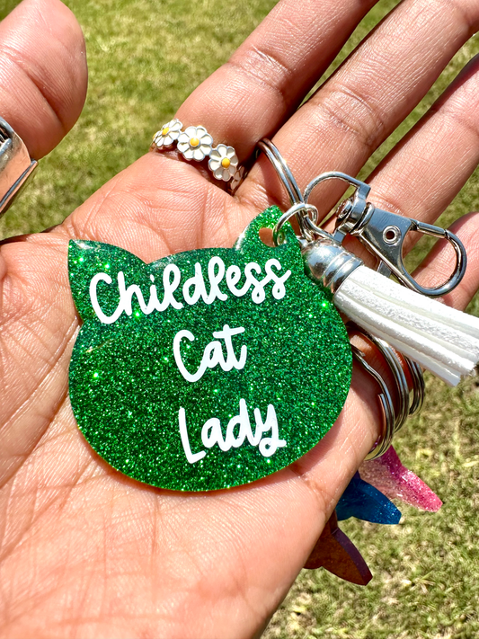 Childless Cat Lady Keychain