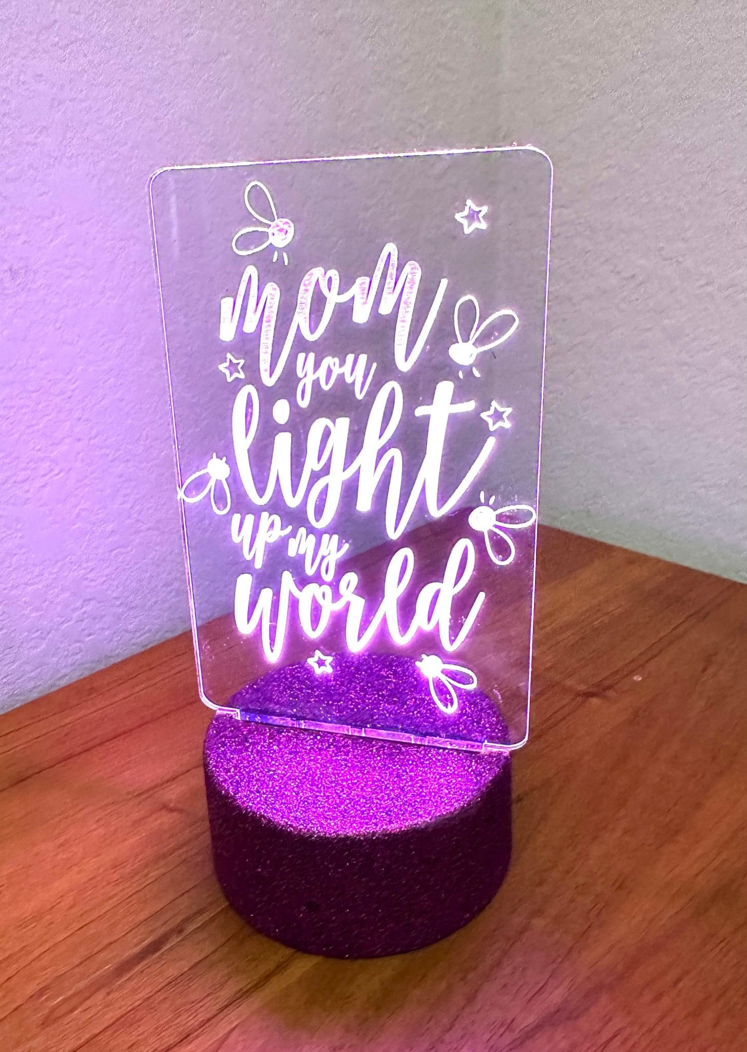 Mom LED Night Light Lamp You are the World Mother's Day Gift - So So Diva Designs & Personalized Gifts