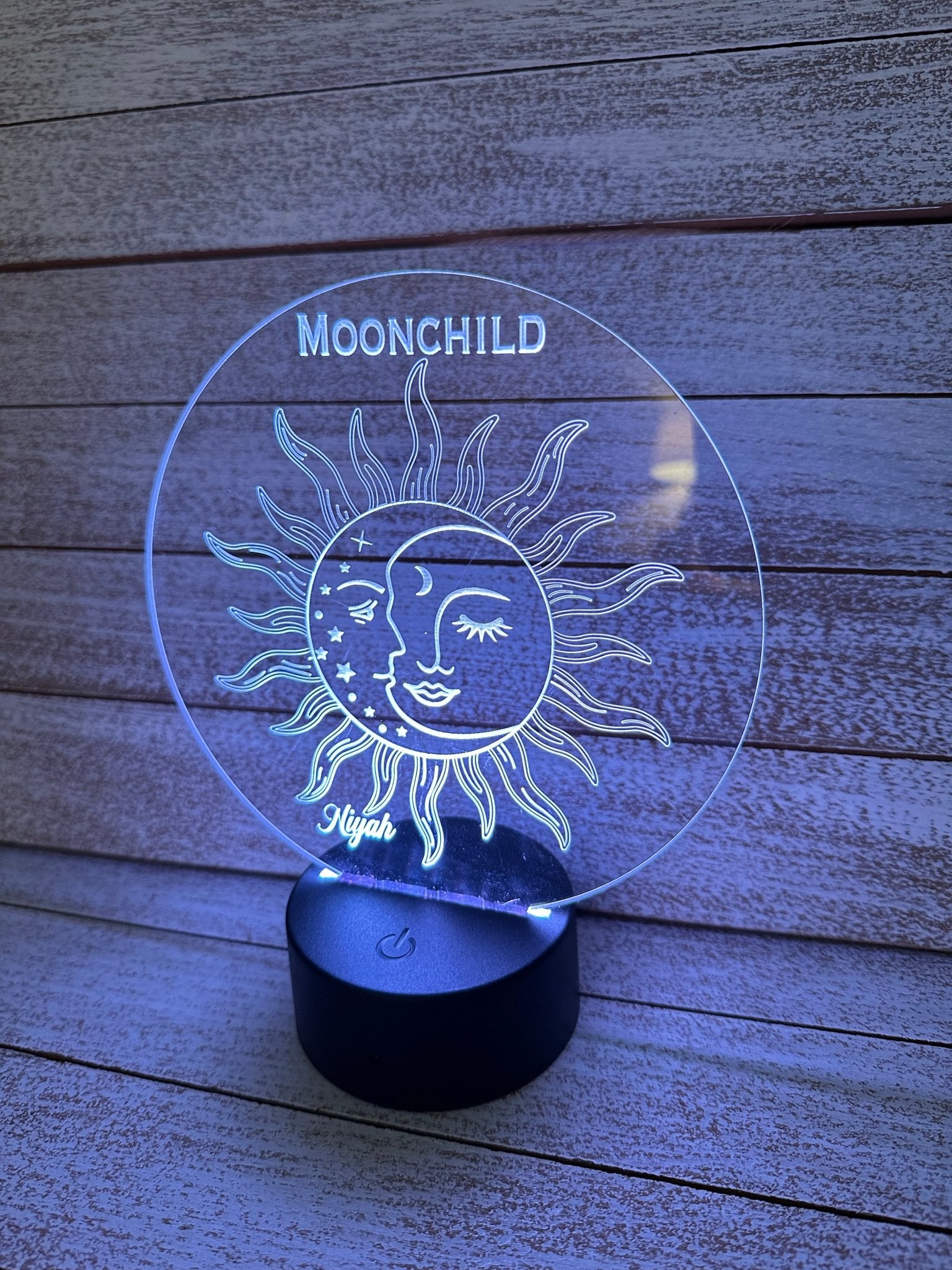 Moon and Stars Celestial LED Night Light Lamp Customized - So So Diva Designs & Personalized Gifts