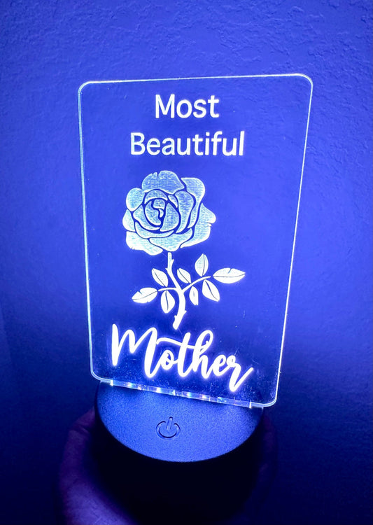 Mother LED Night Light Lamp Customized Most Beautiful Mother’s Day Gift - So So Diva Designs & Personalized Gifts