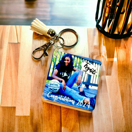 Personalized 2024 Graduation Key Chain 2.25”x2.25" Keepsake Party Favor Gift SQUARE - So So Diva Designs & Personalized Gifts