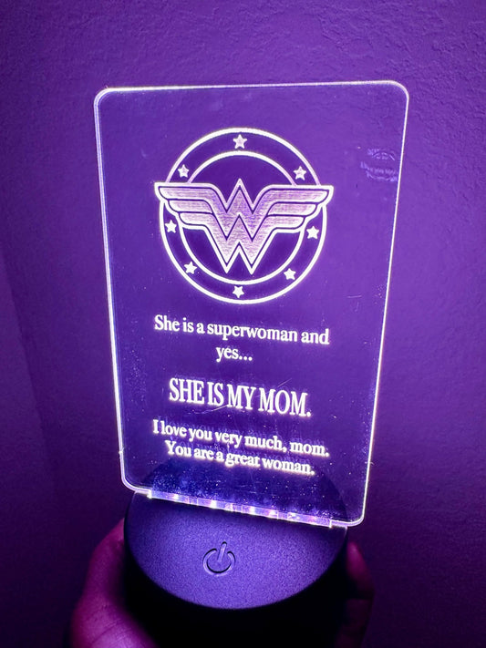 Super Woman LED Night Light Lamp Mother’s Day Gift - So So Diva Designs & Personalized Gifts