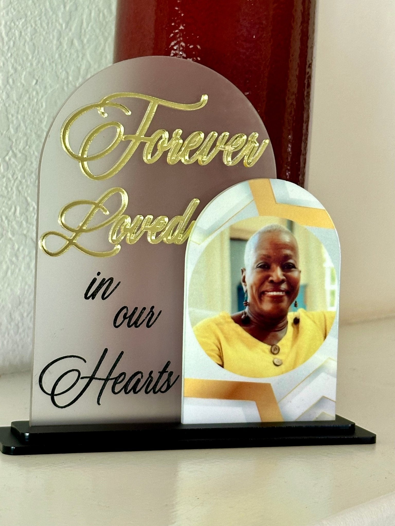 Table Top Memorial Sign Customized Forever Loved 2D Small 6.5" Medium 7.5" - So So Diva Designs & Personalized Gifts