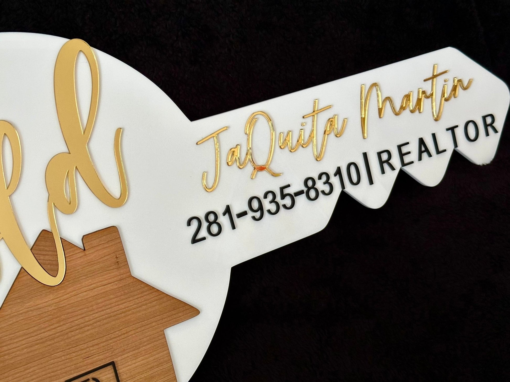 White Acrylic Realtor Key SOLD Sign | Photo | Closing | Marketing Sign | Customized - So So Diva Designs & Personalized Gifts